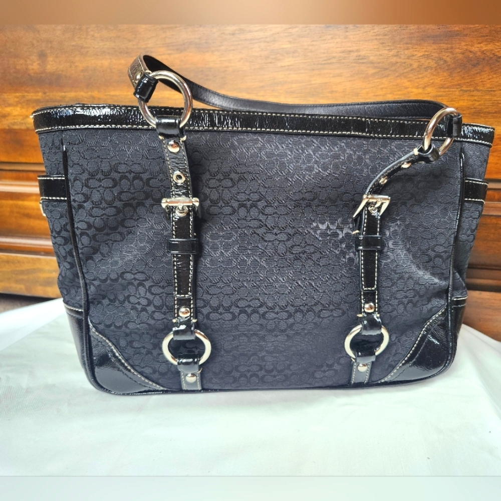 Coach Black Signature Bag